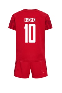 Tanska Christian Eriksen #10 Jalkapallovaatteet Lasten Kotipeliasu MM-kisat 2022 Lyhythihainen (+ Lyhyet housut)